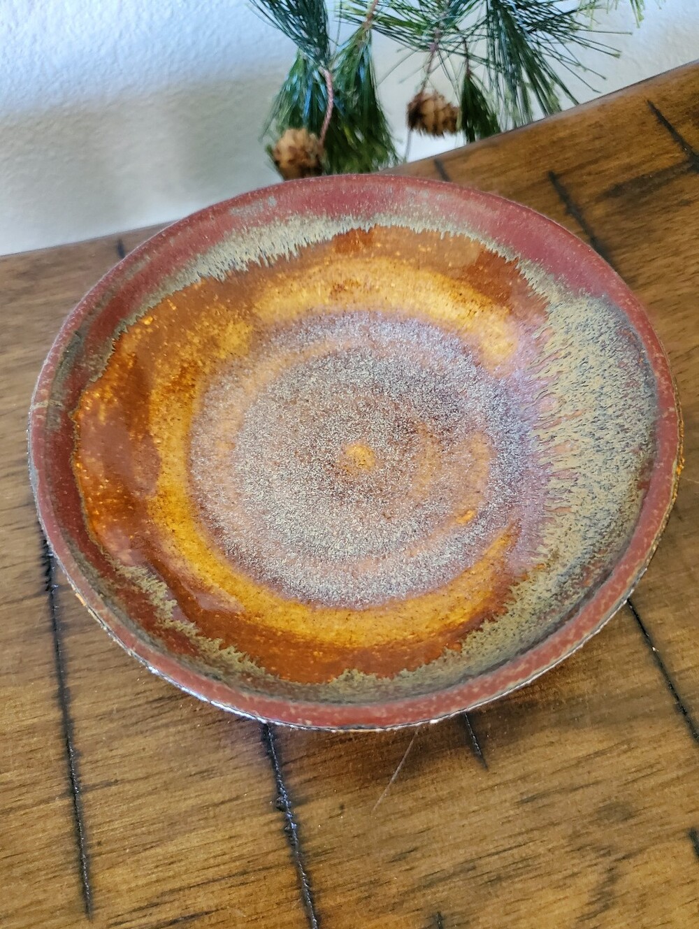 Handcrafted Studio Pottery Shallow Bowl, Catch-All Dish & Candle Holder